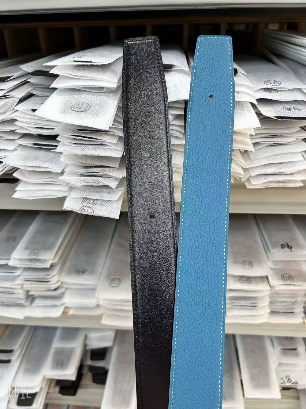 "Hermes belt"Reversible Mens Leather Belt in Black and BlSpare strap
